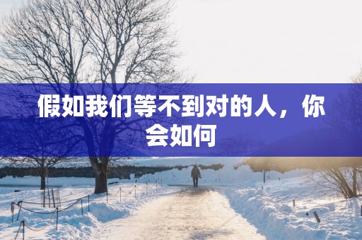 假如我们等不到对的人，你会如何