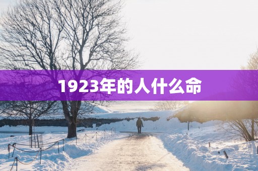 1923年的人什么命