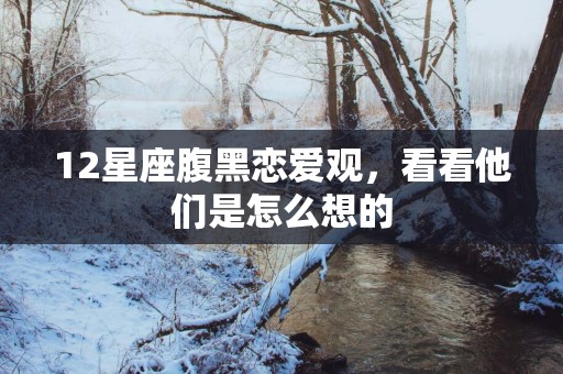 12星座腹黑恋爱观，看看他们是怎么想的