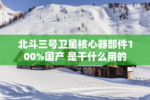 北斗三号卫星核心器部件100%国产 是干什么用的