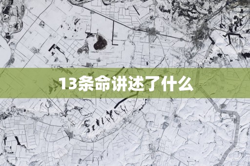 13条命讲述了什么