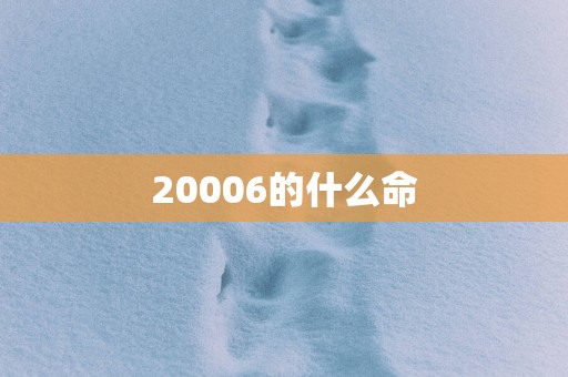 20006的什么命