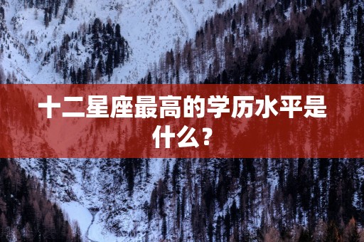 十二星座最高的学历水平是什么？