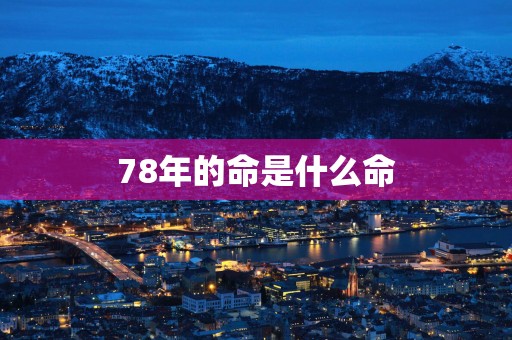 78年的命是什么命
