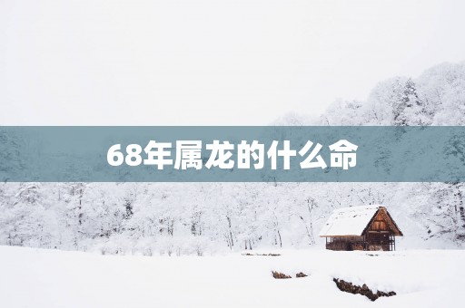 68年属龙的什么命