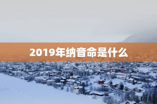 2019年纳音命是什么