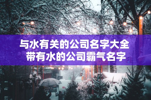 与水有关的公司名字大全 带有水的公司霸气名字