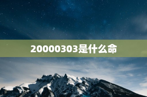 20000303是什么命