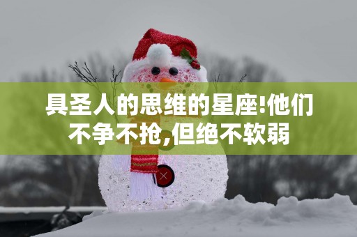 具圣人的思维的星座!他们不争不抢,但绝不软弱