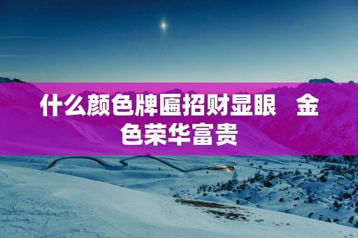 什么颜色牌匾招财显眼   金色荣华富贵