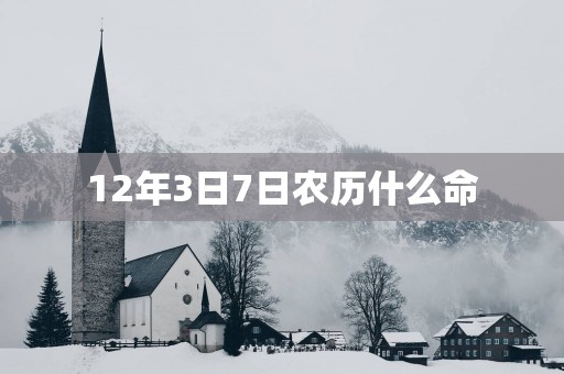12年3日7日农历什么命