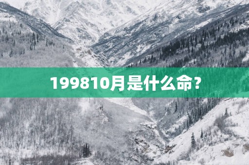 199810月是什么命？