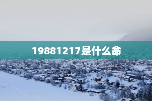 19881217是什么命