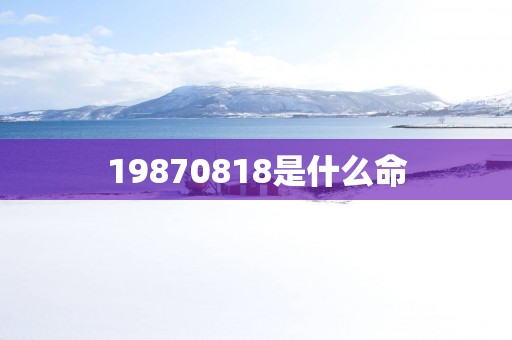 19870818是什么命
