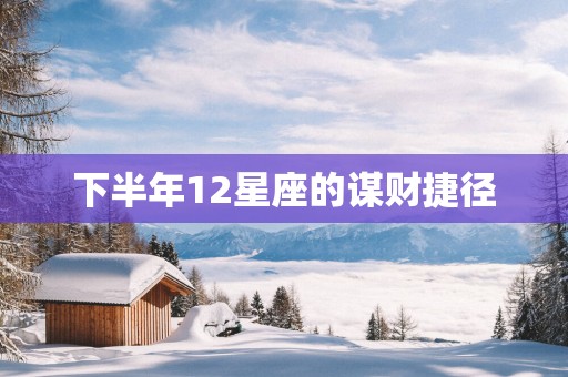 下半年12星座的谋财捷径