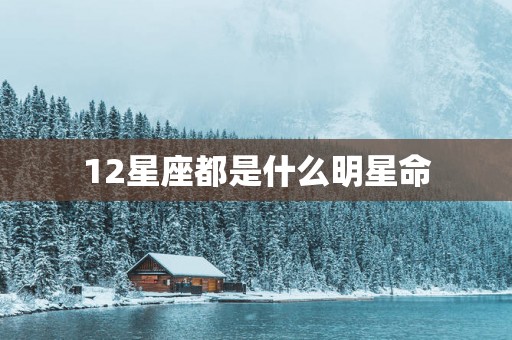 12星座都是什么明星命