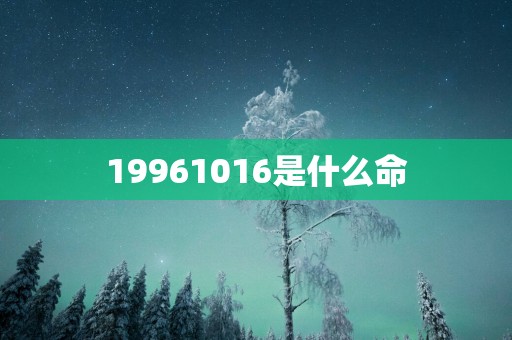 19961016是什么命