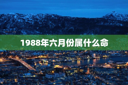 1988年六月份属什么命