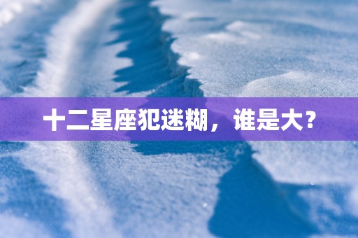 十二星座犯迷糊，谁是大？