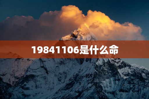 19841106是什么命
