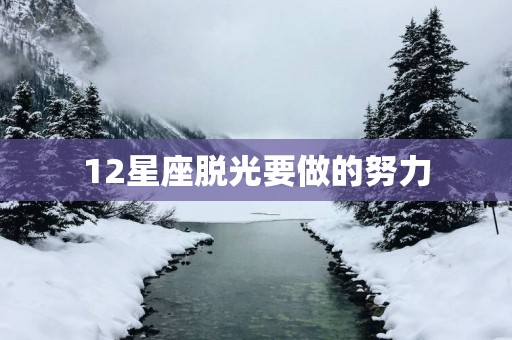 12星座脱光要做的努力