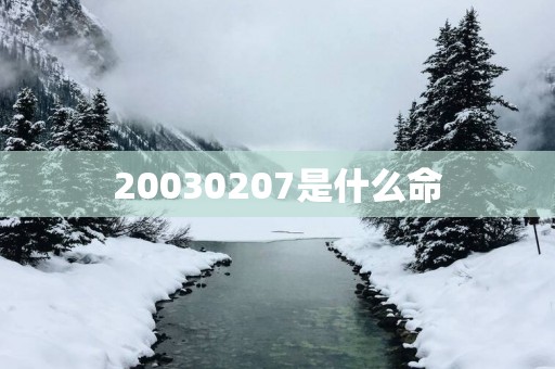 20030207是什么命