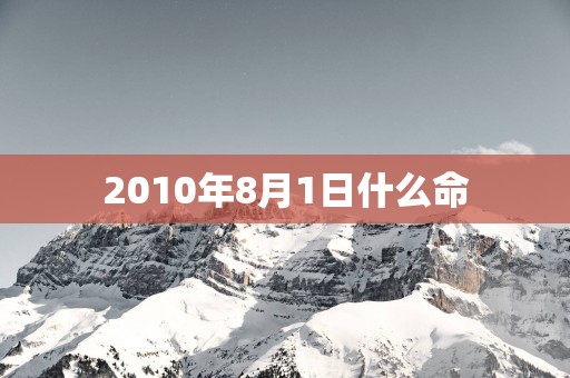 2010年8月1日什么命