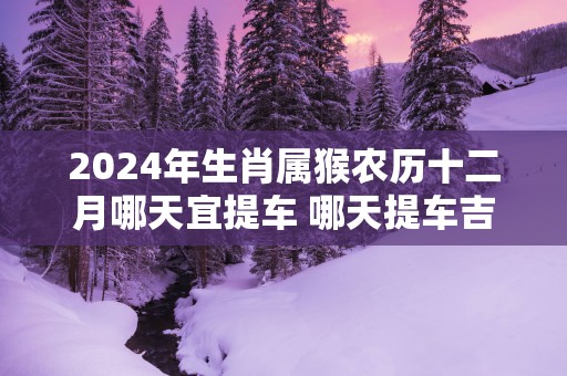 2025年生肖属猴农历十二月哪天宜提车 哪天提车吉利