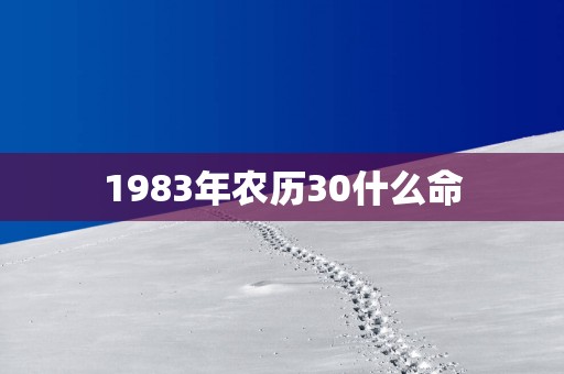1983年农历30什么命