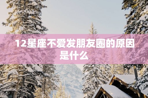 12星座不爱发朋友圈的原因是什么
