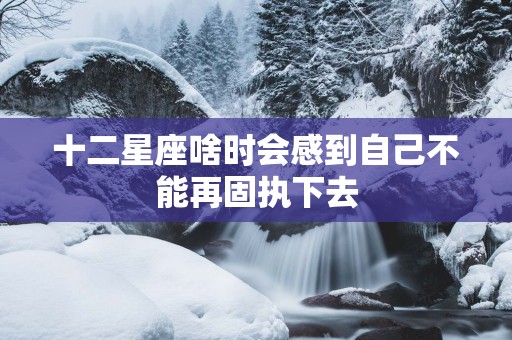 十二星座啥时会感到自己不能再固执下去