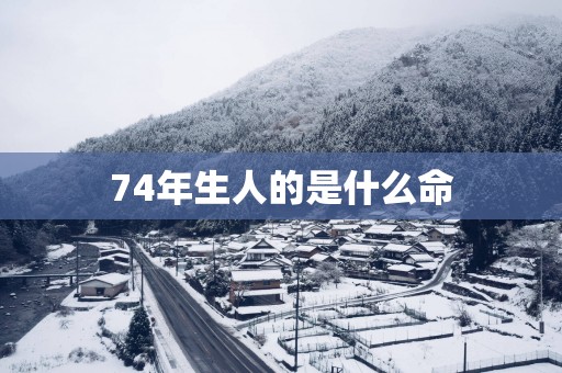 74年生人的是什么命
