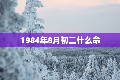 1984年8月初二什么命