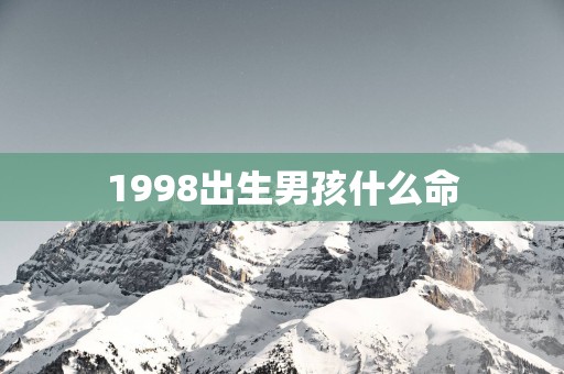 1998出生男孩什么命
