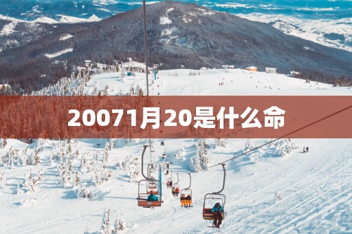20071月20是什么命