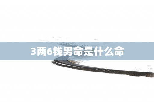 3两6钱男命是什么命