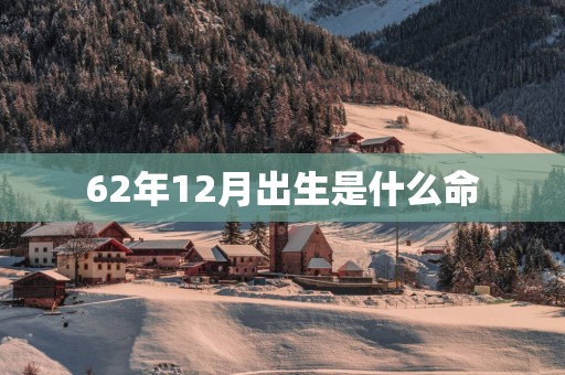 62年12月出生是什么命