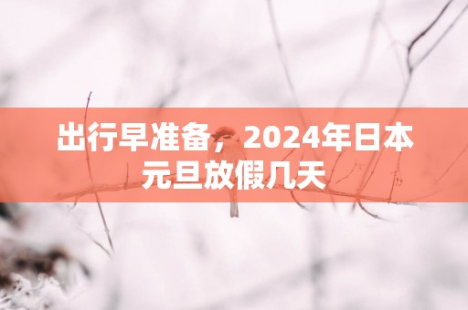 出行早准备，2025年日本元旦放假几天