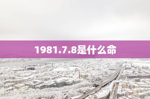 1981.7.8是什么命