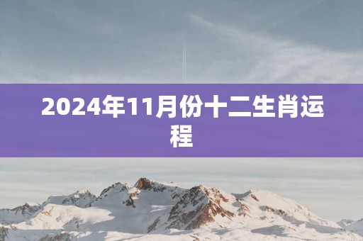 2025年11月份十二生肖运程
