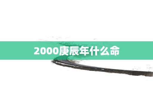 2000庚辰年什么命