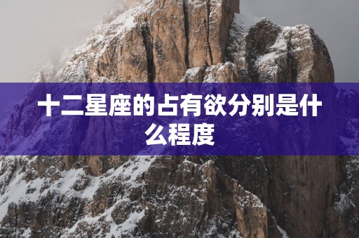 十二星座的占有欲分别是什么程度