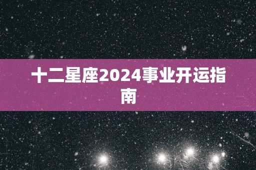 十二星座2024事业开运指南