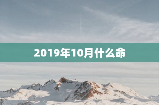 2019年10月什么命