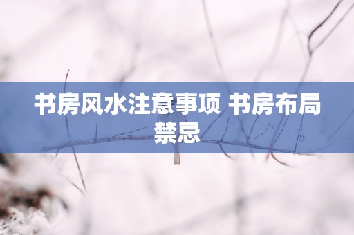 书房风水注意事项 书房布局禁忌