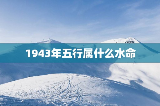 1943年五行属什么水命