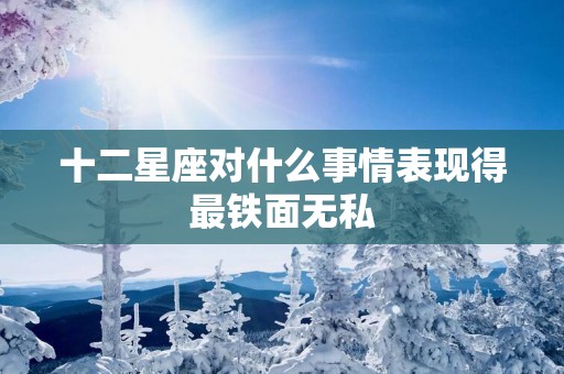 十二星座对什么事情表现得最铁面无私