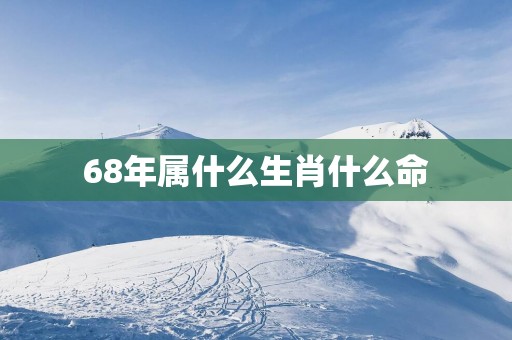 68年属什么生肖什么命