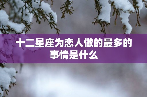 十二星座为恋人做的最多的事情是什么