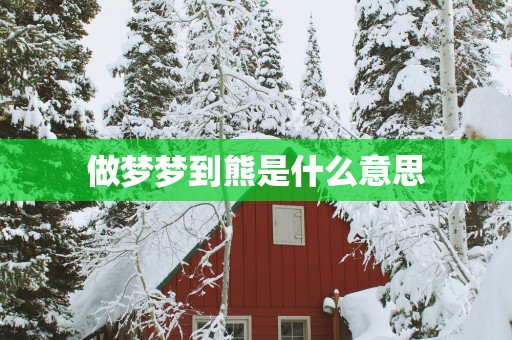 做梦梦到熊是什么意思